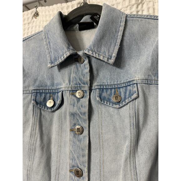 NY Jeans Vintage Light Wash Denim Jacket Sz Med - Picture 7 of 8